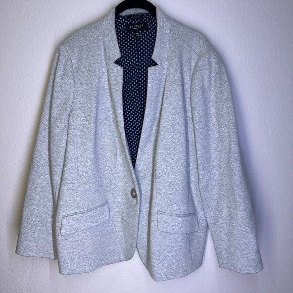 Talbots 18wp Aberdeen Grey Pique Knit Blazer - Picture 1 of 3